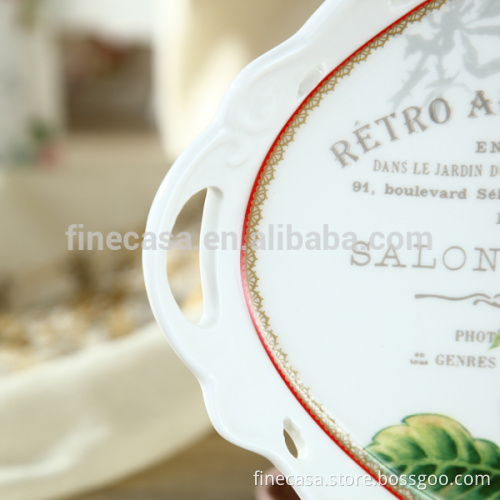 15 Inches Elegant Design Ceramic Serving Tray                
                                    Quality Assured